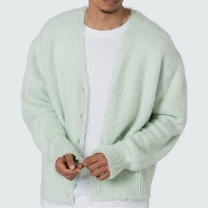 Vintage MNML mint Green Cardigan Sweater